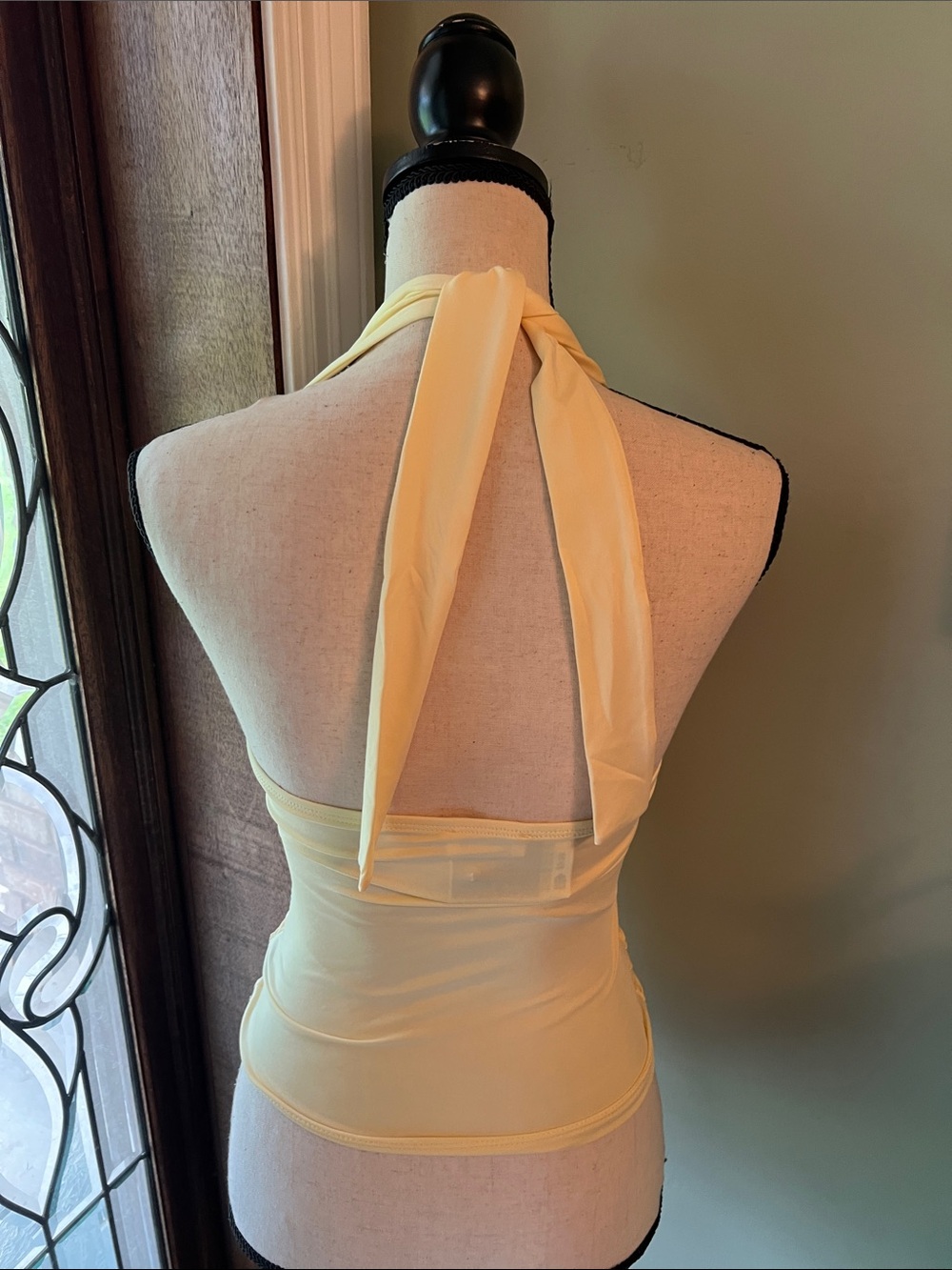 Buttercup Yellow Halter Ruched Tank - Picture 5 of 8